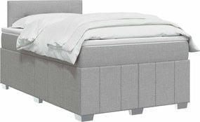 vidaXL Κρεβάτι box spring με στρώμα Ανοιχτό γκρι 120 x 200 cm Ύφασμα