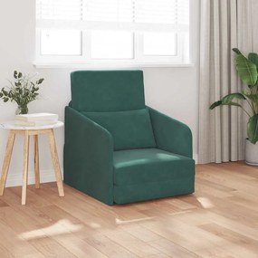 vidaXL Κρεβάτι Δαπέδου 2 σε 1 Σκούρο Πράσινο 65x80x83 εκ Βελούδο