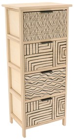 Έπιπλο μπάνιου mdf  με 4 συρτάρια 27,50x37,50x86 cm Eurocasa 9710