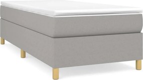 vidaXL Κρεβάτι Boxspring με Στρώμα Ανοιχτό Γκρι 100x200 εκ. Υφασμάτινο