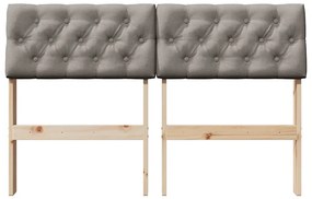 vidaXL Ταπετσαρισμένο κεφαλάρι Taupe 120 cm Στερεά ξυλεία πεύκου