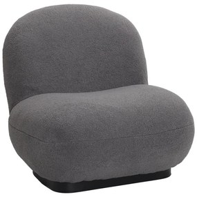 Πολυθρόνα Rosalie μπουκλέ ύφασμα σε ανθρακί απόχρωση με μαύρη βάση 85x82x77εκ 85x82x77 εκ.