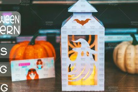 Σετ των 2 Intra απο ξύλο plywood Χρώμα wenge 3mm-4mm πάχος - Halloween Lantern , Halloween Decor Δίασταση 15x15 cm INTRAFABR-73061481