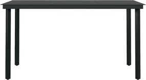 vidaXL Σετ Τραπεζαρίας Κήπου 5 Τεμαχίων Μαύρο
