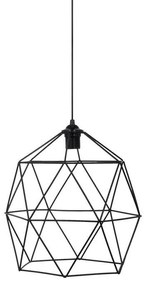 Ceiling Single Light Triangle Fylliana Black 36 cm 36x36x36 εκ.