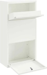 vidaXL Θυρίδα Πακέτων με αποθήκευση Λευκό 44 x 22 x 82 εκ. Ατσάλι