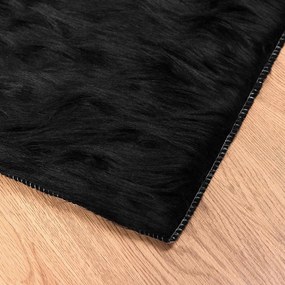 vidaXL Χαλί από τεχνητό πρόβειο δέρμα TAFALLA Μαύρο 120 x 170 cm