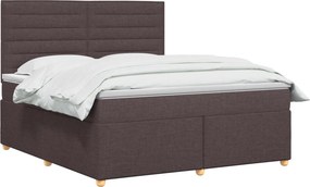 vidaXL Κρεβάτι box spring με στρώμα Σκούρο Καφέ 140 x 200 cm Ύφασμα