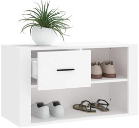 vidaXL Παπουτσοθήκη Λευκή 80 x 35 x 45 εκ. από Επεξεργασμένο Ξύλο