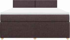 vidaXL Κρεβάτι Boxspring με Στρώμα Σκούρο Καφέ 180x200 εκ Υφασμάτινο