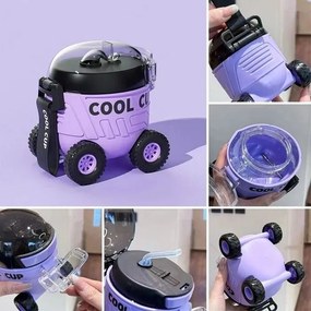 Παιδικό παγούρι πλαστικό - Αυτοκινητάκι - 600ml - 722399 - Pink