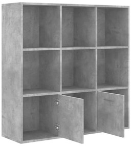 vidaXL Βιβλιοθήκη Γκρι Σκυροδέματος 98 x 30 x 98 εκ. από Επεξ. Ξύλο