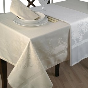 Τραπεζομάντηλο Πανώ Εκρού Viopros 160X160 Cotton-Polyester