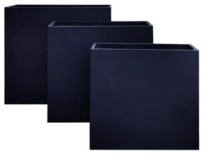 FLOWER POT-13 Set 3 τεμαχίων Απόχρωση Black 61x26x61 + 71x31x71 + 81x36x81 Ε6312,S