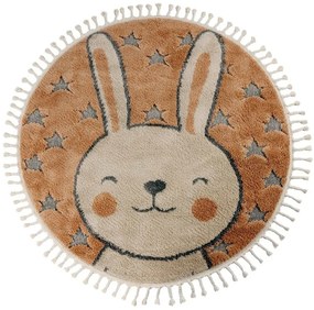 Χαλί Fano 390 Rabbit Brown-Beige Obsession 133X133cm Round