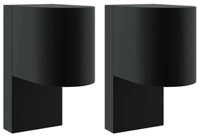 vidaXL Εξωτερικά Φωτιστικά Τοίχου 2 pcs Μαύρο 12 x 7 x 15 εκ.
