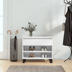 vidaXL Παπουτσοθήκη Γυαλιστερή Λευκή 70x36x60 εκ. Επεξεργασμένο Ξύλο