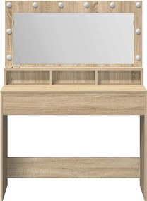 vidaXL Τραπέζι περιποίησης με ράφι Δρύς Sonoma 100 x 41 x 135 εκ.