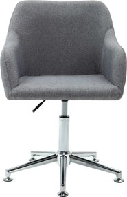 vidaXL Καρέκλες Τραπεζαρίας Περιστρεφόμενες 2 τεμ Αν. Γκρι Υφασμάτινες