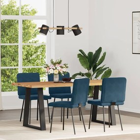 vidaXL Καρέκλες Τραπεζαρίας 4 τεμ. Μπλε Βελούδινες
