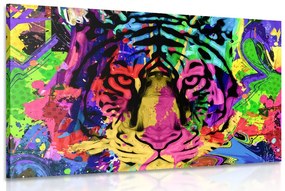 Εικόνα πολύχρωμο κεφάλι τίγρης - 60x40