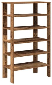 Ράφι παπουτσιών Παλιό ξύλο 61x32x105 cm Κατασκευασμένο ξύλο - Καφέ