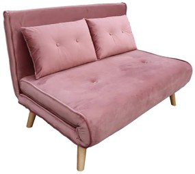 Καναπές - Κρεβάτι Josuane 2θέσιος Βελούδο Σάπιο Μήλο - Ξύλινο Πόδι Φυσικό 117x80x81 εκ. 122x80x81 εκ.