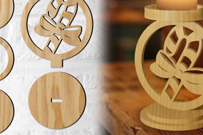 Intra απο ξύλο plywood 3mm-4mm πάχος Κηροπήγιο Χριστουγέννων Δίασταση 15x15 cm INTRAFABR-77069554