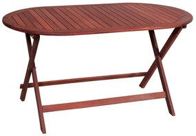 Τραπέζι Οβάλ Πτυσσόμενο 203476 Brown Red 80x140x75cm