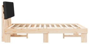 vidaXL Σκελετός Κρεβατιού με Επενδεδυμένο Κεφαλάρι Μαύρο 150 x 200 cm