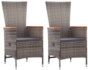 vidaXL Σετ Τραπεζαρίας Κήπου 3 Τεμαχίων Γκρι