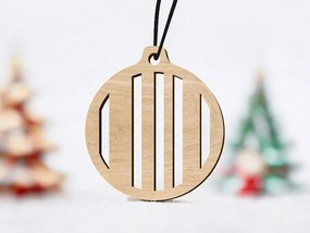 Σετ των 3 Intra απο ξύλο plywood 3mm-4mm πάχος – Ριγέ χριστουγεννιάτικο στολίδι 30x35 cm INTRAVECTRY-MY545543