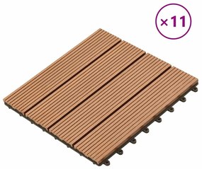 Συνθετικό Πλακάκι WPC 30x30cm 11τμχ 1m2 Καφέ