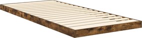 vidaXL Κρεβάτι δαπέδου Καπνιστό Δρύς 100 x 200 cm Επεξεργασμένο Ξύλο