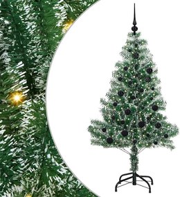 vidaXL Τεχνητό Δέντρο Χριστουγέννων με Χιόνι και Φώτα LED 150 cm