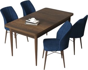 Dining Table &amp; Chairs Set (5 Pieces) Arp - Baroque, Navy Blue Baroque
Navy Blue
