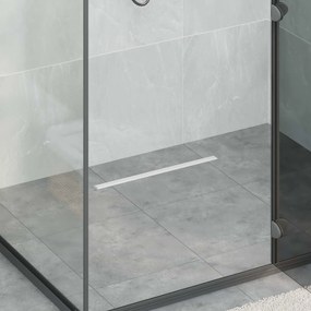 vidaXL 360° Νεροχύτης ντους με λεπτό μοντέλο Ασημί 50 cm