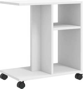 vidaXL Βοηθητικό Τραπέζι με Ρόδες Λευκό 50x30x55 εκ. Επεξεργ. Ξύλο