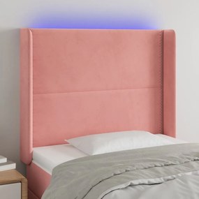 Κεφαλάρι Κρεβατιού LED Ροζ 93x16x118/128 εκ. Βελούδινο 3123949