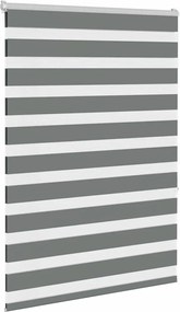 vidaXL Ζέβρα τυφλή Σκούρο Γκρι Πλάτος υφάσματος 100,9 εκ. Πολυεστέρας