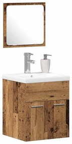 vidaXL Σετ Επίπλων Μπάνιου με πόρτα 3 pcs Παλιό Ξύλο 41 x 38.5 x 46 cm