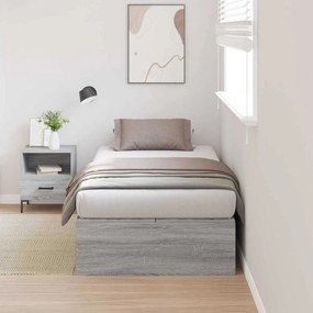 vidaXL Γκρι Σονομά Κρεβάτι Αποθήκης 75x190 cm