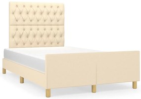 vidaXL Σκελετός Κρεβατιού Χωρίς Στρώμα Κρεμ 120x200 εκ. Υφασμάτινο