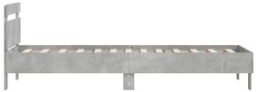 vidaXL Πλαίσιο Κρεβατιού με Κεφαλάρι Γκρι Σκυρ. 100x200 εκ. Επεξ. Ξύλο