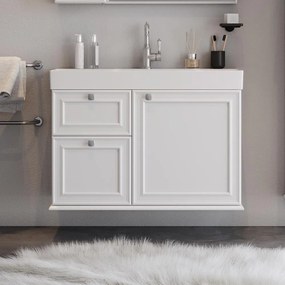 Bathroom bench with washbasin STELLA 100 White 98x45.5x70 cm 98x45.5x70 εκ.