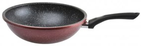 Rosberg γουόκ R51320G26H, 26 cm, φινίρισμα μαρμάρου, επαγωγή, μπορντώ μελανζέ