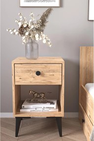 Κομοδίνο ArteLibre AMARI Δρυς Μοριοσανίδα 43x43x67.5cm