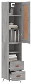 vidaXL Μπουφές Sonoma Γκρι 34,5 x 34 x 180 εκ. από Επεξεργασμένο Ξύλο