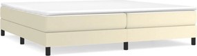 vidaXL Κρεβάτι Boxspring με Στρώμα Κρεμ 200x200 εκ. Συνθετικό Δέρμα