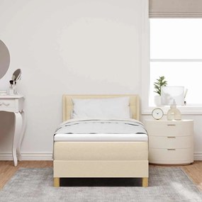 vidaXL Κρεβάτι με ελατήρια με στρώμα Κρεμ 200 x 100 cm ύφασμα